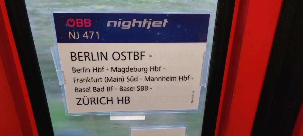 Nightjet Berlin Zürich